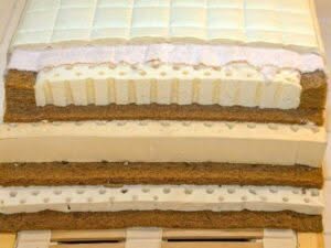 materasso tagliato a metà per far vedere i materiali interni